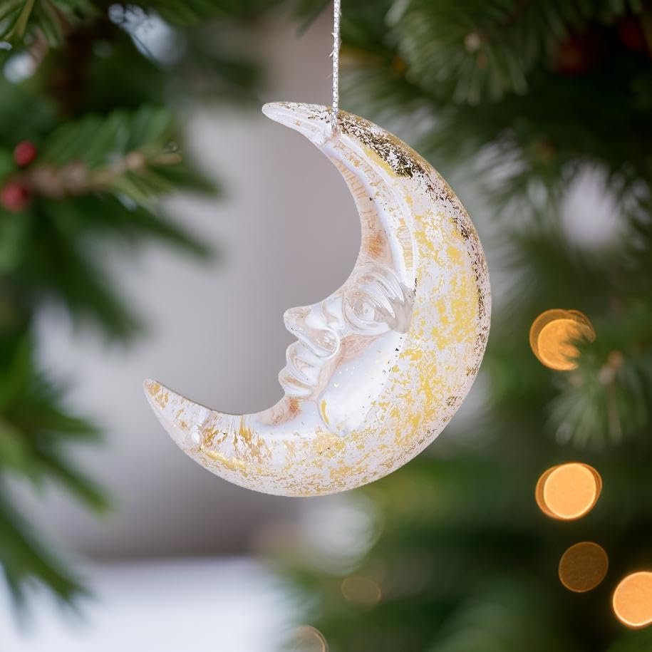 Amazon.com: The Bridge Collection Crescent Moon with Face Ornament